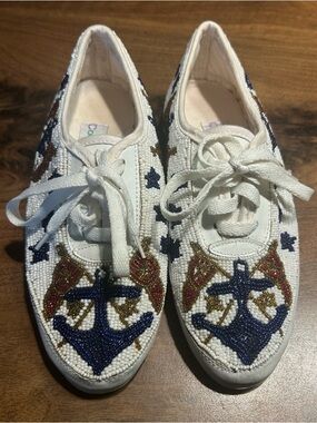 Vintage 80s Colorwerks Beaded Nautical Shoes